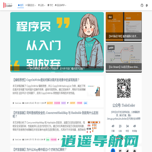 首页 | TodoCoder 全栈工程师专注于后台开发与架构及编程思想经验的分享 | Java, Go, k8s, 编程思想专家
